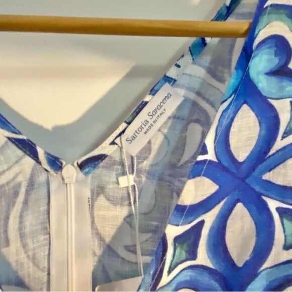 Made in Italy Italian linen dress from a boutique in positano - Picture 8 of 12